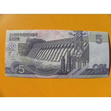bankovka 5 wonů Severní Korea 2002 - specimen