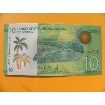 bankovka 10 cordobů - Nicaragua - série A- polymar