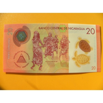 bankovka 20 cordobů - Nicaragua - série A- polymar