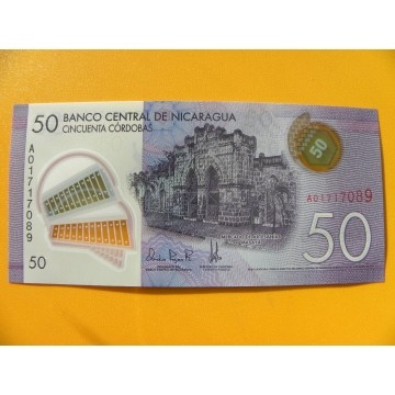 bankovka 50 cordobů - Nicaragua - série A- polymar