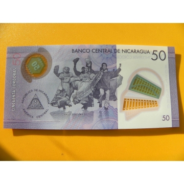 bankovka 50 cordobů - Nicaragua - série A- polymar