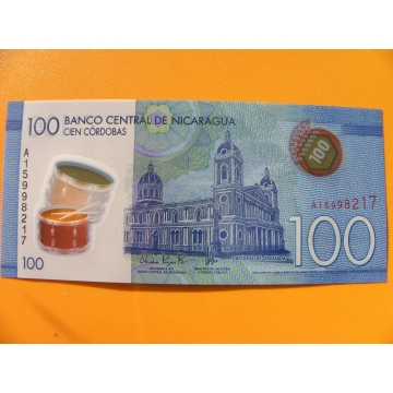 bankovka 100 cordobů - Nicaragua - série A- polymar