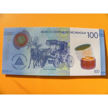 bankovka 100 cordobů - Nicaragua - série A- polymar