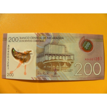 bankovka 200 cordobů - Nicaragua - série A- polymar
