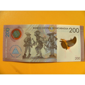 bankovka 200 cordobů - Nicaragua - série A- polymar