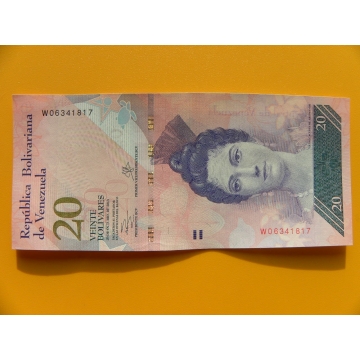 bankovka 20 bolívarů Venezuela - série W