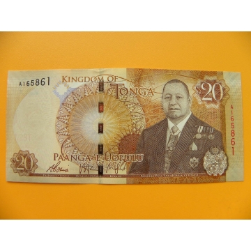 bankovka 20 paʻanga - království Tonga  - série A