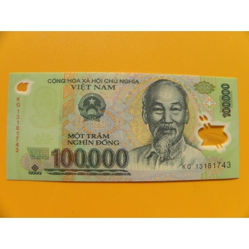 bankovka 100000 dongů Vietnam -polymar - série KG