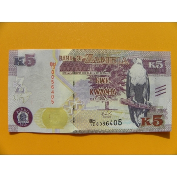 bankovka 5 kwachů Zambie/2015 - série BH