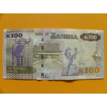 bankovka 100 kwachů Zambie/2015 - série FJ