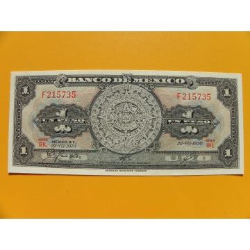 bankovka 1 peso Mexico 1970 série BIL