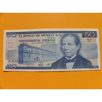 bankovka 50 pesos Mexiko 1981 série JK