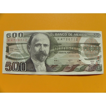 bankovka 500 pesos Mexiko 1984 série EG