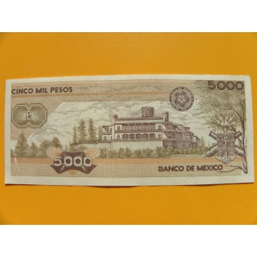 bankovka 5000 pesos Mexiko 1987 série GZ 