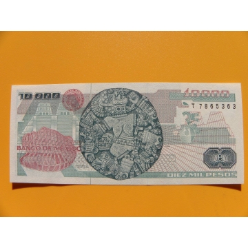 bankovka 10000 pesos Mexico 1991 série QD