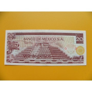 bankovka 20 pesos Mexiko 1973 série AJ