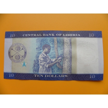 bankovka 10 dolarů Libérie 2016 - série AA