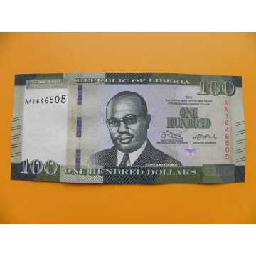 bankovka 100 dolarů  Libérie 2016 - série AA