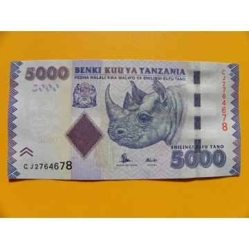 bankovka 5000 šilinků Tanzanie 2010 -série CJ