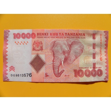 bankovka 1000 šilinků Tanzanie 2010 -série DE
