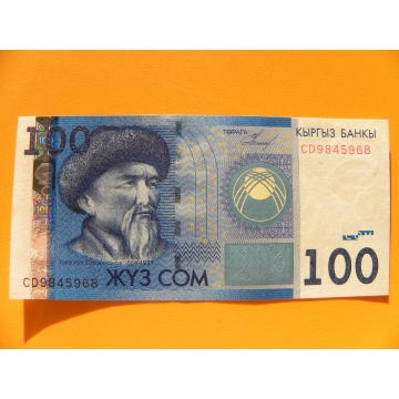 bankovka 100 somů Kyrgyzstán 2009 - série CD