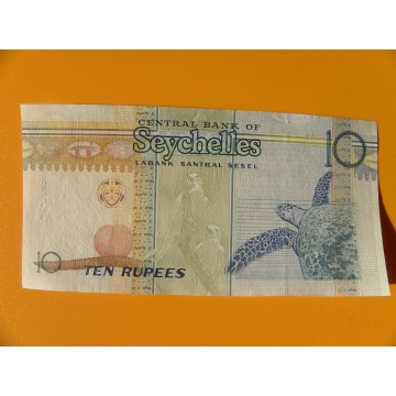 bankovka 10 rupií Seychely 2013 - série AJ