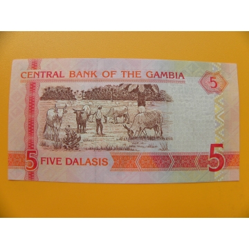 bankovka 5 gambijských dalasi 