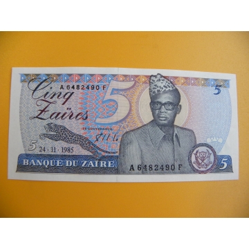 bankovka 5 zaire/1985