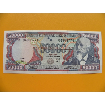 bankovka 50 000 ekvádorských sucres/1999