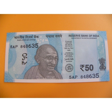 bankovka 50 indických rupií/2017
