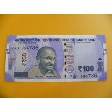 bankovka 100 indických rupií/2018