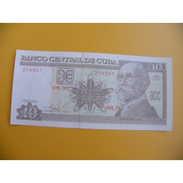 bankovka 10 kubánských pesos/2015