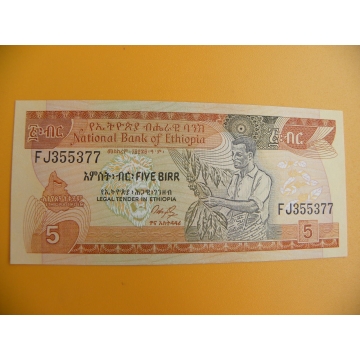 bankovka 5  etiopských birrů/1991