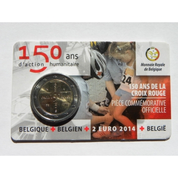 2 euro mince sběratelské BELGIE 2 Červený kříž , 2014 UNC 