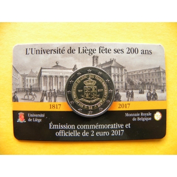 2 euro mince sběratelské Belgie 2017 - Univerzita v Lutychu FR - UNC
