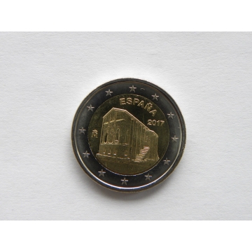2 euro mince sběratelské Španělsko  2017 -Památky Ovideo a království Asturias - UNC