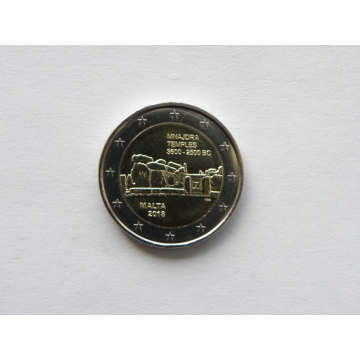 2 euro mince sběratelské Malta 2018 -Mnajdra - z ruličky - UNC