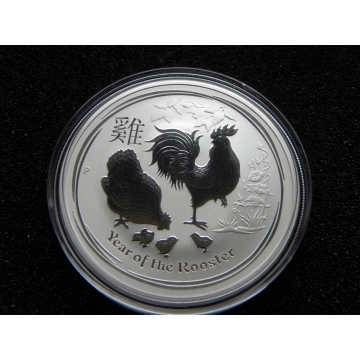 Stříbrná mince Lunar II. Year of the Rooster (rok Kohouta) 1 OZ 2017