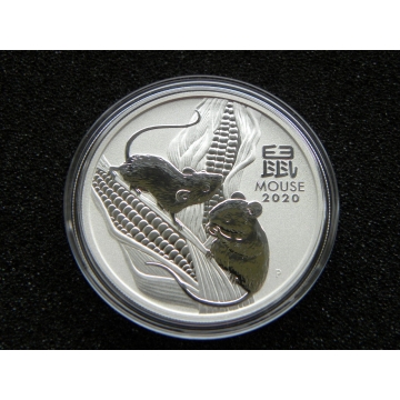 Stříbrná mince Lunar III. Year of the Mouse (rok Krysy)1 OZ 2020 