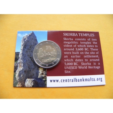 2 euro mince sběratelské Malta 2020 - Skorba -karta