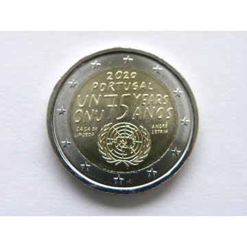2 euro mince sběratelské Portugalsko 2020 - 75 let od vzniku OSN - UNC
