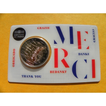 2 euro mince sběratelské Francie 2020 -Lékařství Merci - UNC -karta