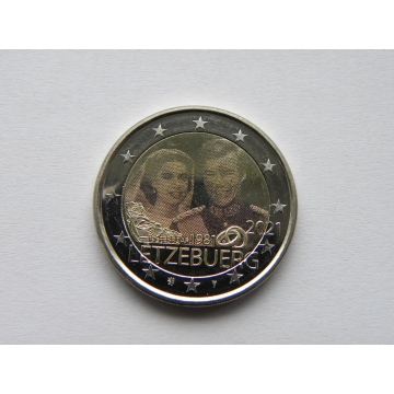 2 euro mince sběratelské Lucembursko 2021 - svatba foto - UNC