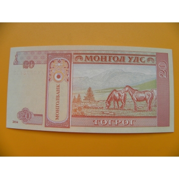 bankovka 20 mongolských tugriků/2014