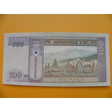 bankovka 100 mongolských tugriků/2008