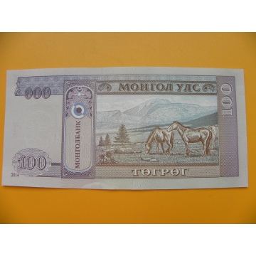 bankovka 100 mongolských tugriků/2014