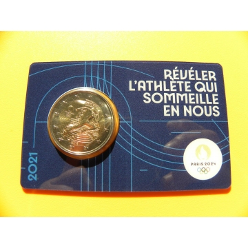 2 euro mince sběratelské Francie 2021 - Olympiáda  - karta