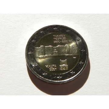 2 euro mince sběratelské Malta 2021 - Chrám Tarxien - UNC 