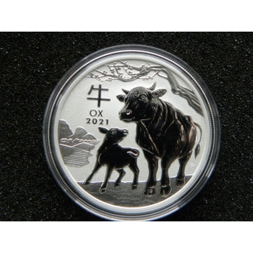 Stříbrná mince Lunar III. Year of the Ox (rok Buvola)1 OZ 2021 