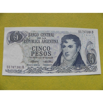 bankovka  5 pesos - 1974-76